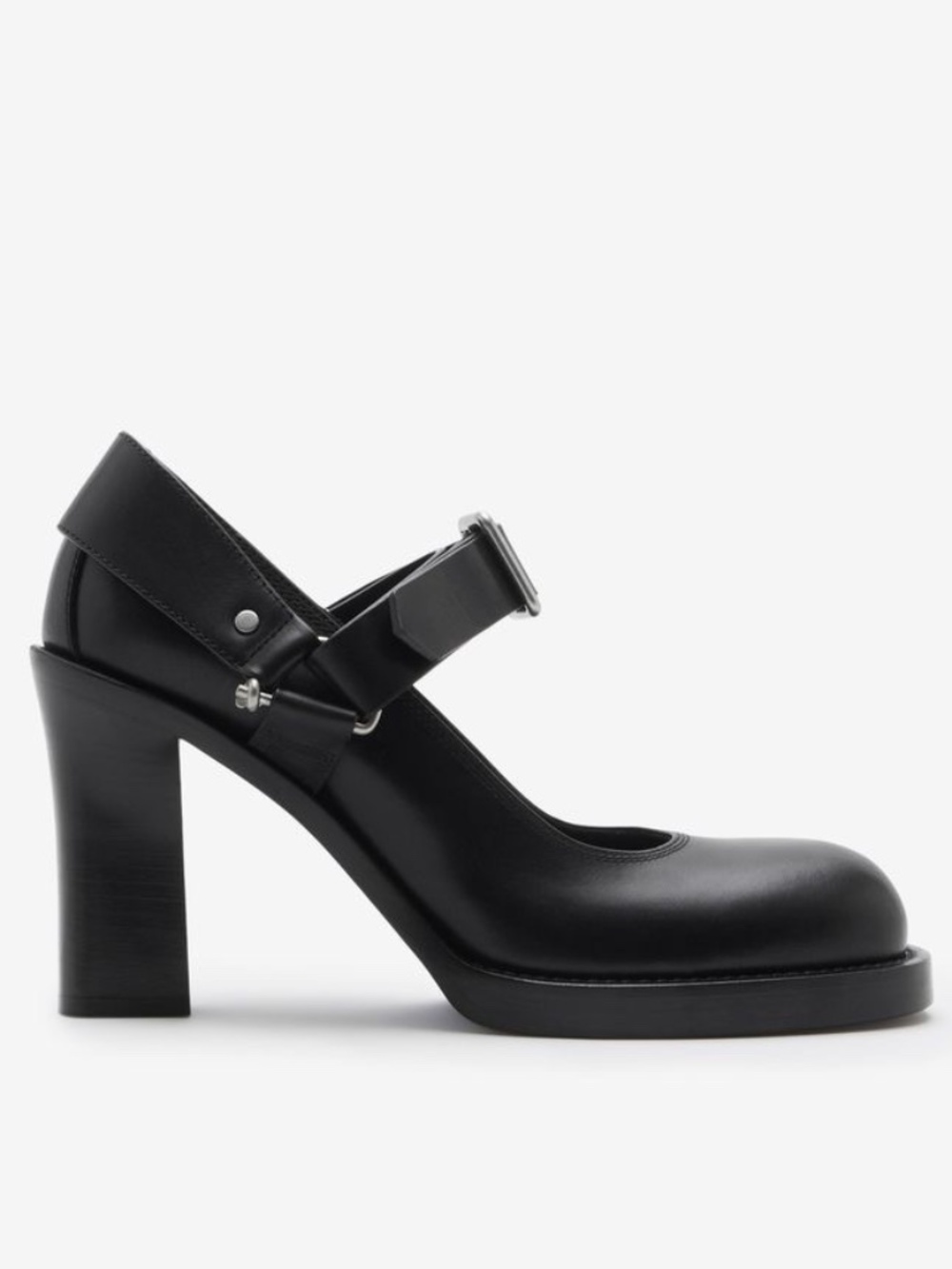 Burberry Black Stirrup 85 Leather Pumps